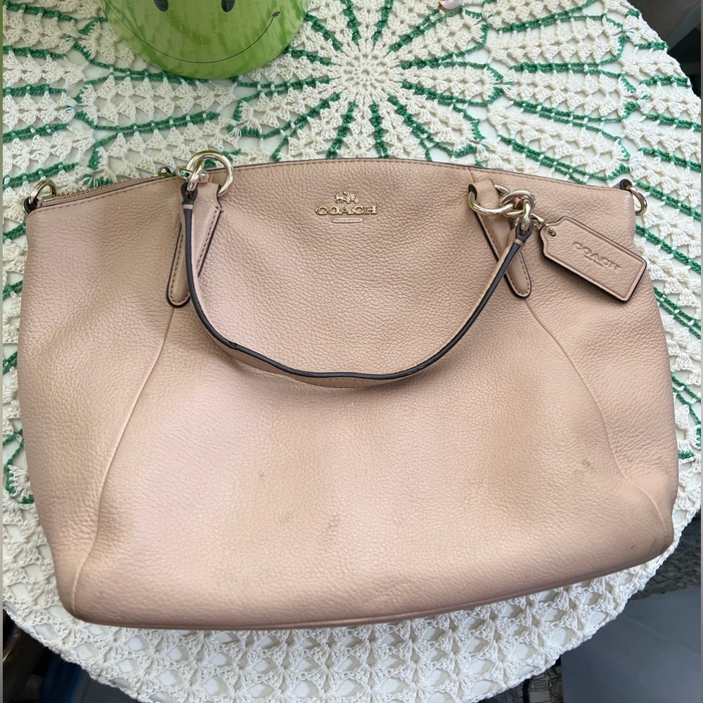 Coach Kelsey Satchel Crossbody Purse - F36675 pink beige color